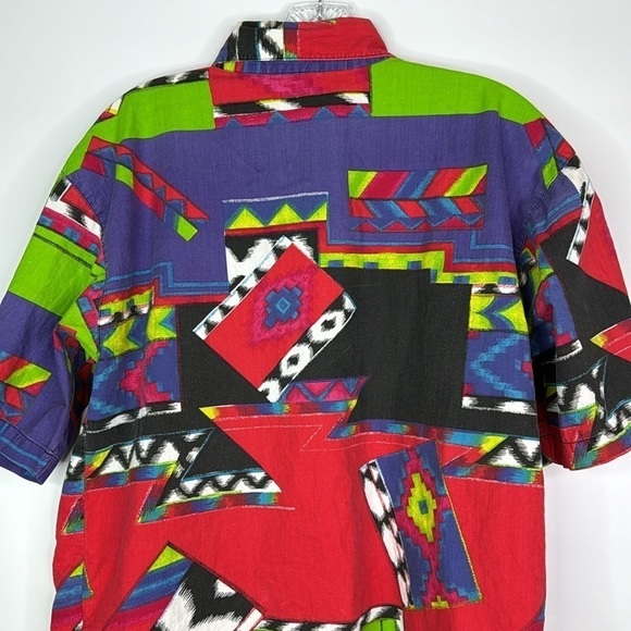 Vintage Red Rover Short Sleeve Button Up Abstract Shirt Size Medium - Picture 5 of 9